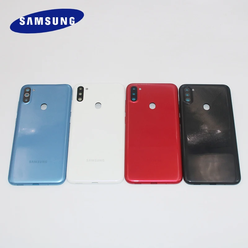 

Новый оригинальный Samsung Galaxy A11 A115 A115F задняя крышка батарейный отсек Корпус ремонт заднего корпуса запасные части с объективом камеры