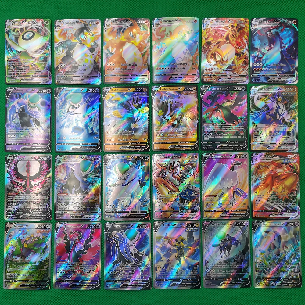 55 шт. карты Pokemon испанское 1 е издание холостые игры Chiarizard Pikachu новейшая