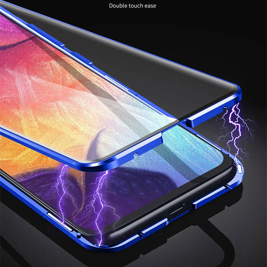360 полный защитный чехол для samsung A50 магнитное заднее стекло на Galaxy A20 A30 A50 a 50 30 металлический адсорбционный чехол