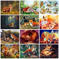 5d diy diamond painting fox full squareround drill cross stitch kits embroidery animals mosaic pictures wall art decoration