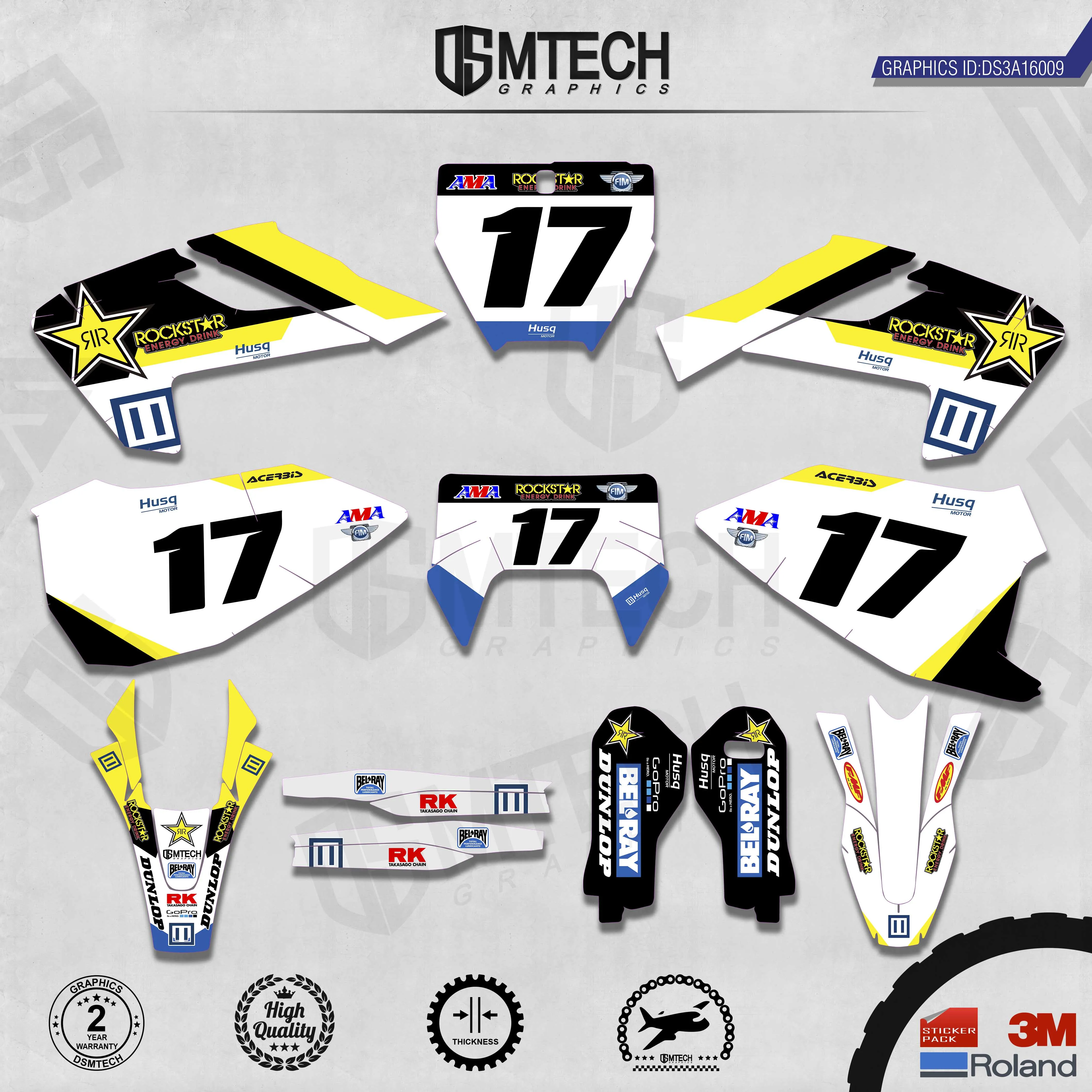 DSMTECH Customized Team Graphics Backgrounds Decals 3M Custom Stickers For TC FC TX FX FS 2016-2018  TE FE 2017-2019  009