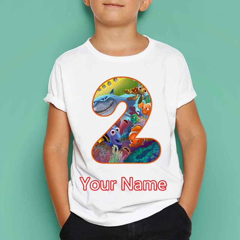 Футболка с надписью Nemo для мальчиков и девочек на день рождения детские топы