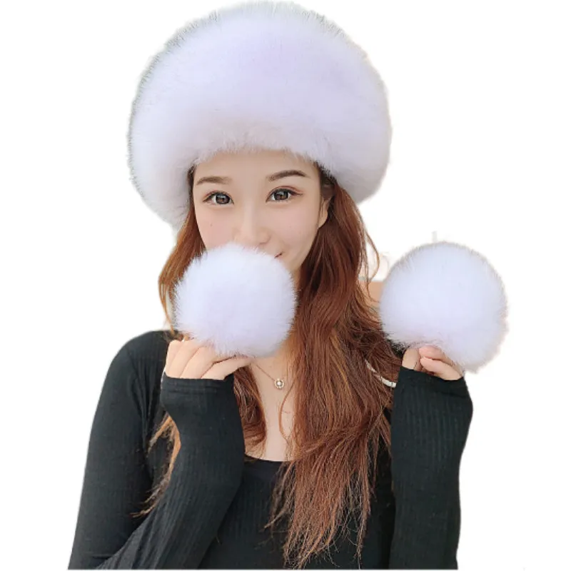 Осенне-зимняя женская Новая высококачественная теплая шапка из лисьего меха Lei