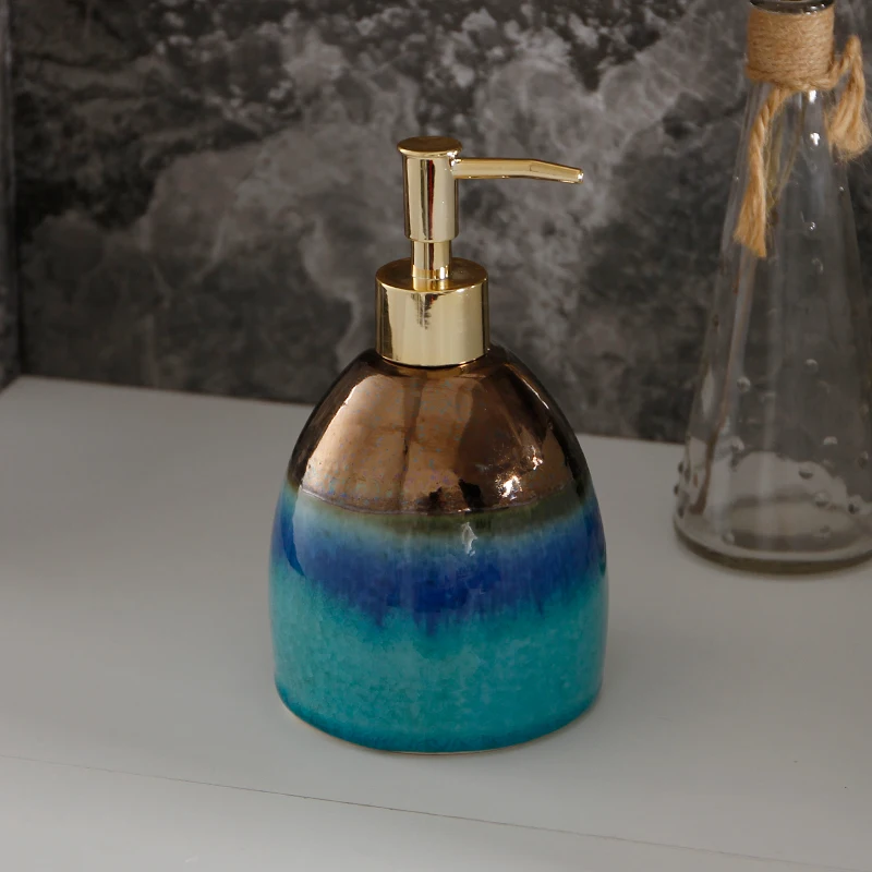 

Керамический дозатор жидкого мыла градиентных цветов, многофункциональные аксессуары для дома, ванной комнаты, флакон для шампуня, дозатор...