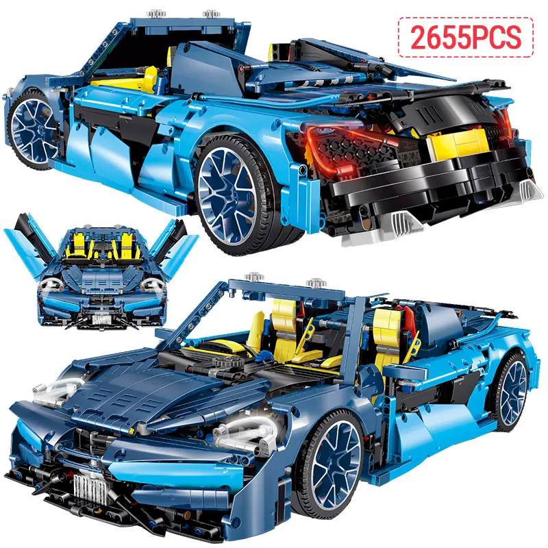 2655 шт. LOZ 1:10 городской автомобиль технические мини гоночный Bugatti мс модель