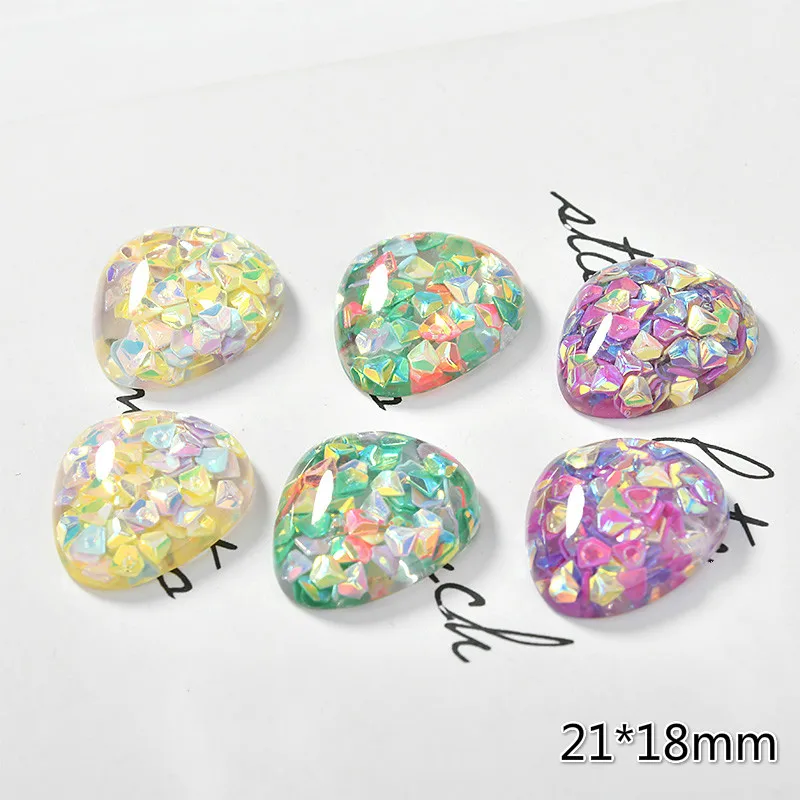 Разноцветные лазерные блестки из смолы асимметричные патчи сделай сам японские