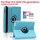 Вращающийся на 360 градусов смарт-чехол для iPad 10,2 2019, чехол для Apple iPad 7 7-го поколения A2200 A2198 A2197, кожаный чехол