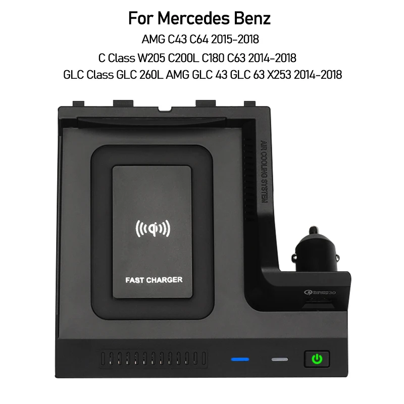 Mercedes-Benz için Merkezi Kontrol Cep Telefonu Kablosuz Şarj Kurulu W205 C Sınıfı C43 C63 AMG GLC43 GLC63 X253