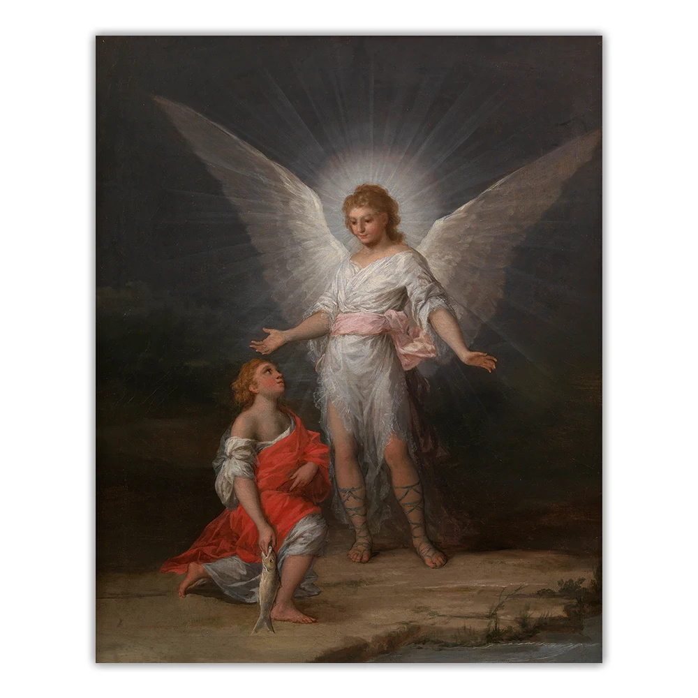 Citon Francisco Goya《Tobias and the Angel》Canvas Art Oil Painting Artwork Poster Picture Wall Background Decor Home Decoration | Дом и сад