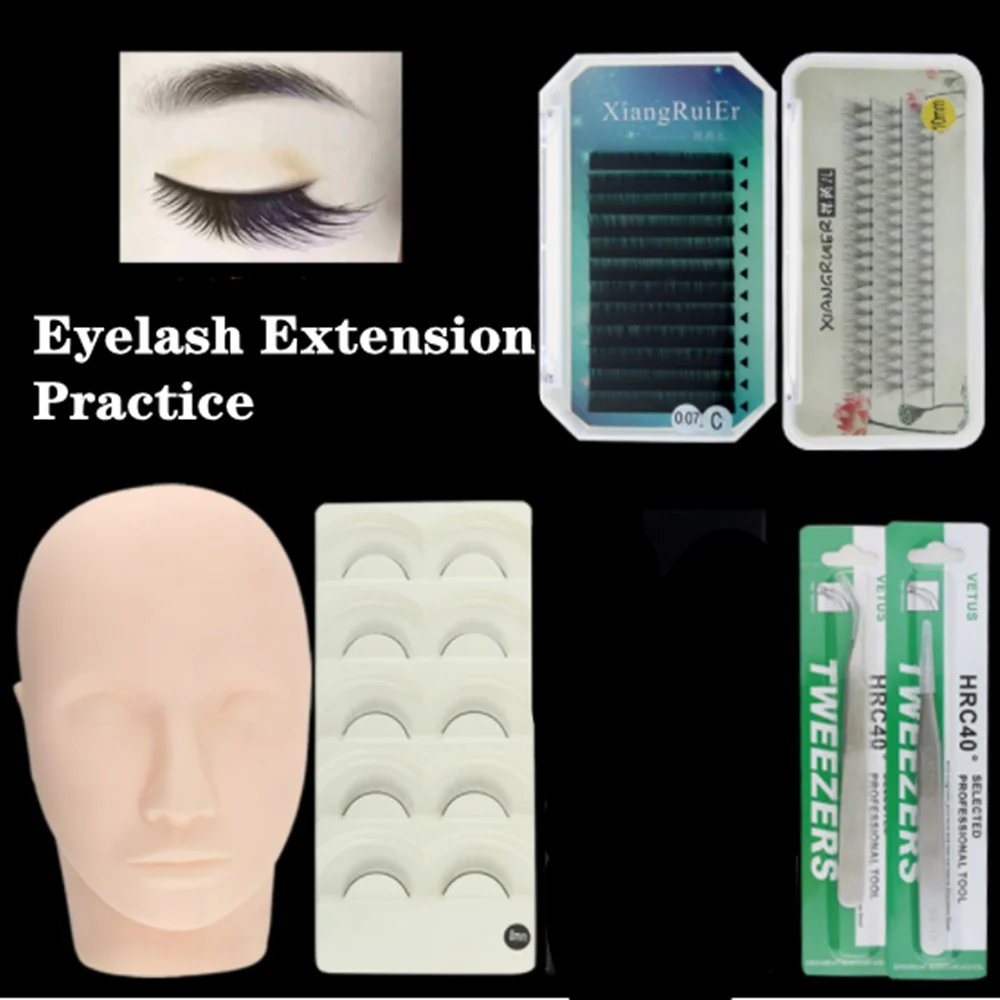

Eyelashes Extension Mannequin for Eyelashes Dummy for Lashes Extension Supplies Practice Head Mold Lash Set Head Silicone Dummy