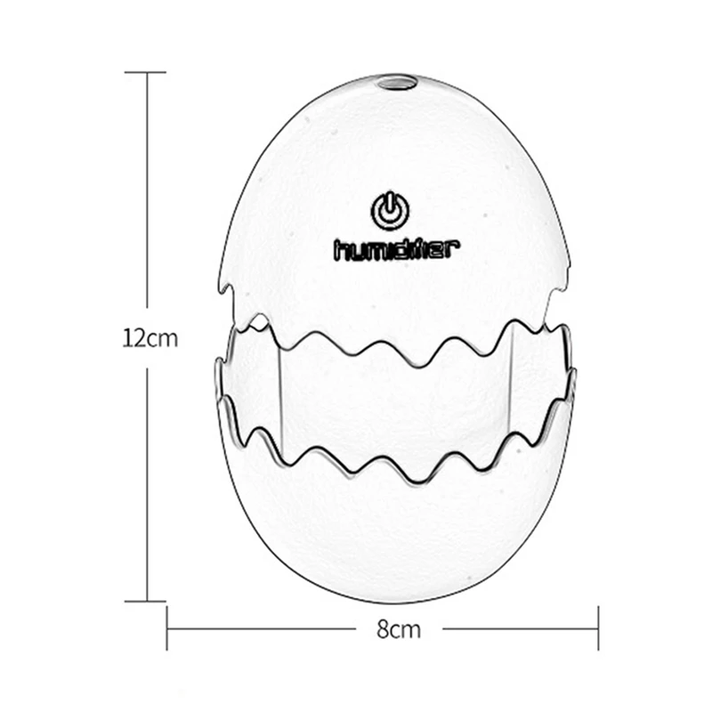 

USB Air Humidifier Egg Shape Ultrasonic Fogger Mist Diffuser Car for Home Office