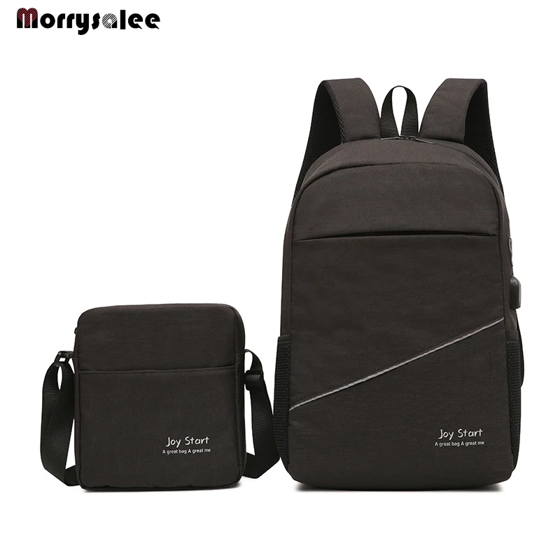 Мужской рюкзак для ноутбука 2 шт. 15-дюймового usb-зарядного устройства