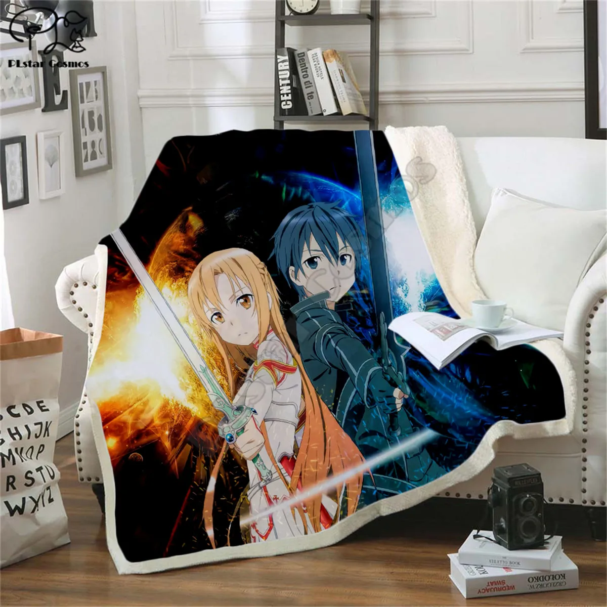 

Sword Art Online pattern Blanket 3D full printed Wearable Blanket Adults/kids Fleece Blanket drop shippng style -2