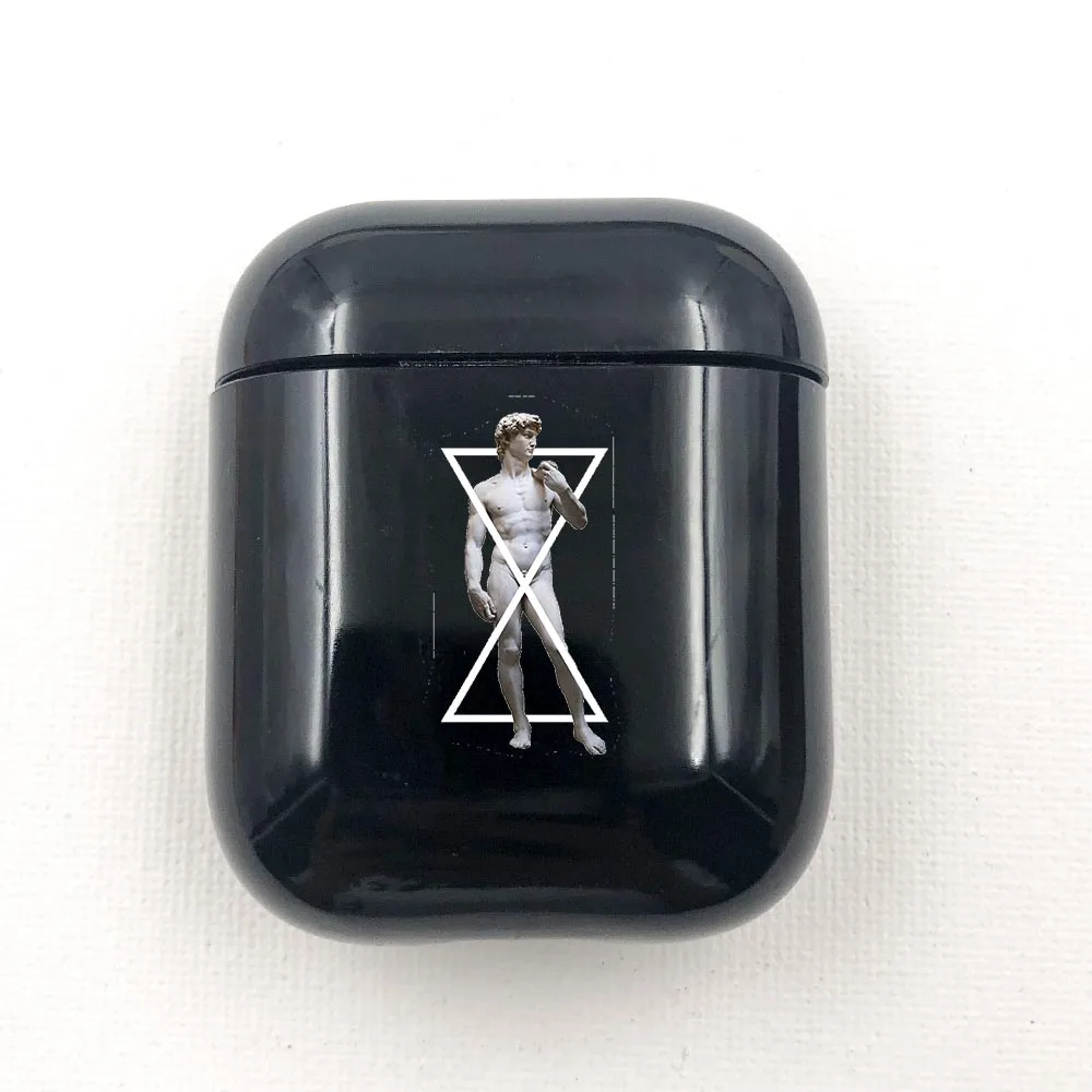 LAUGH LIFE Black David Statue Luxury Earphone Case For Airpods Case Black Art Style Earphone Cases Cover For Airpods Accessories - Цвет: I01105S