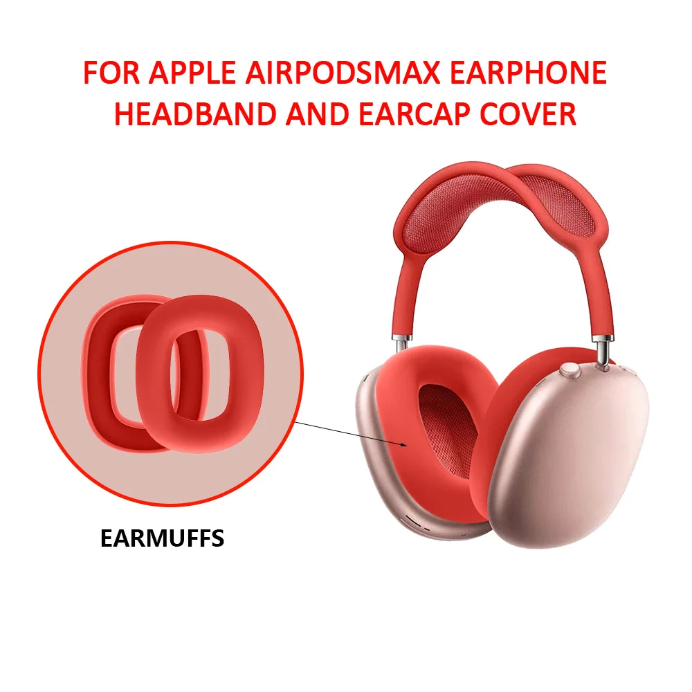 

1 Pair Earpads Protective Case Compatible For AirPods Max Muffs Silicone Shockproof Protective Cover Accessories Drop Shipping