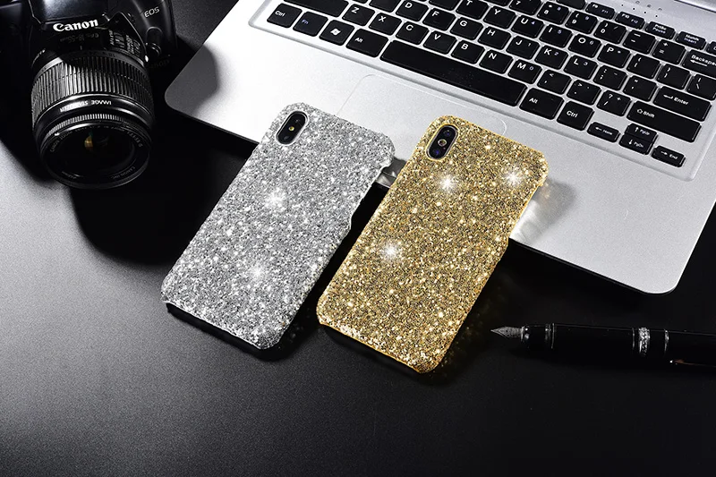 Роскошный блестящий чехол для iPhone X XS Max XR 10 8 7 6 6S Plus розовый золотой черный