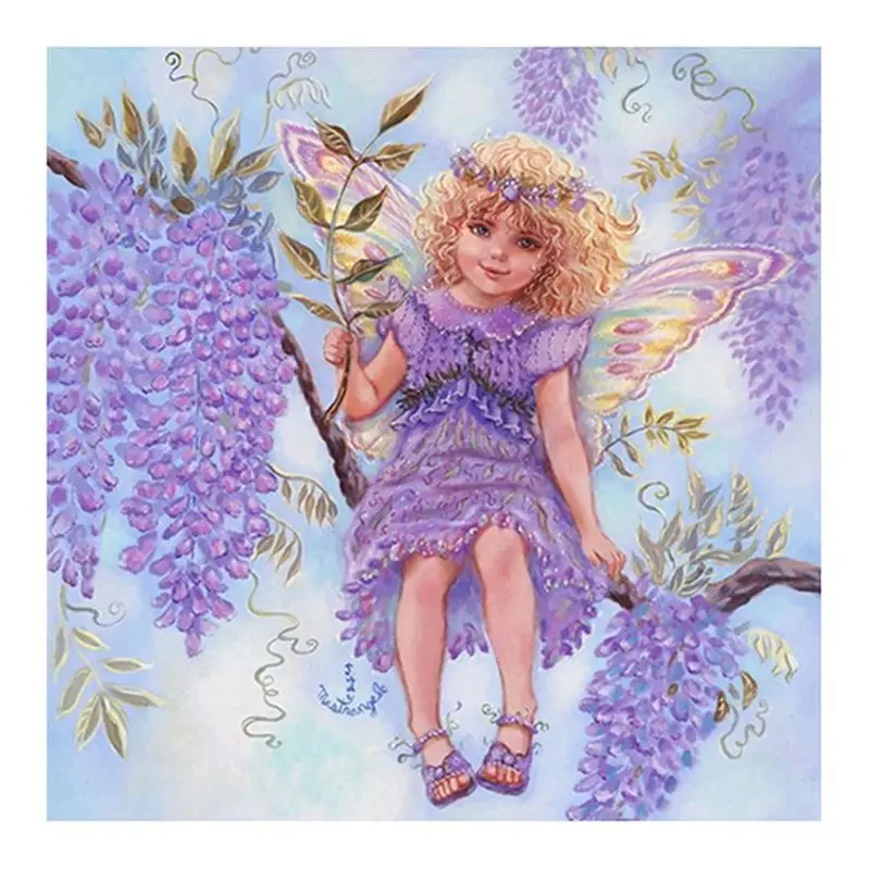 

Home full diamond 5D DIY diamond painting portrait "butterfly fairy little girl" embroidery cross stitch 3D home decoration gift