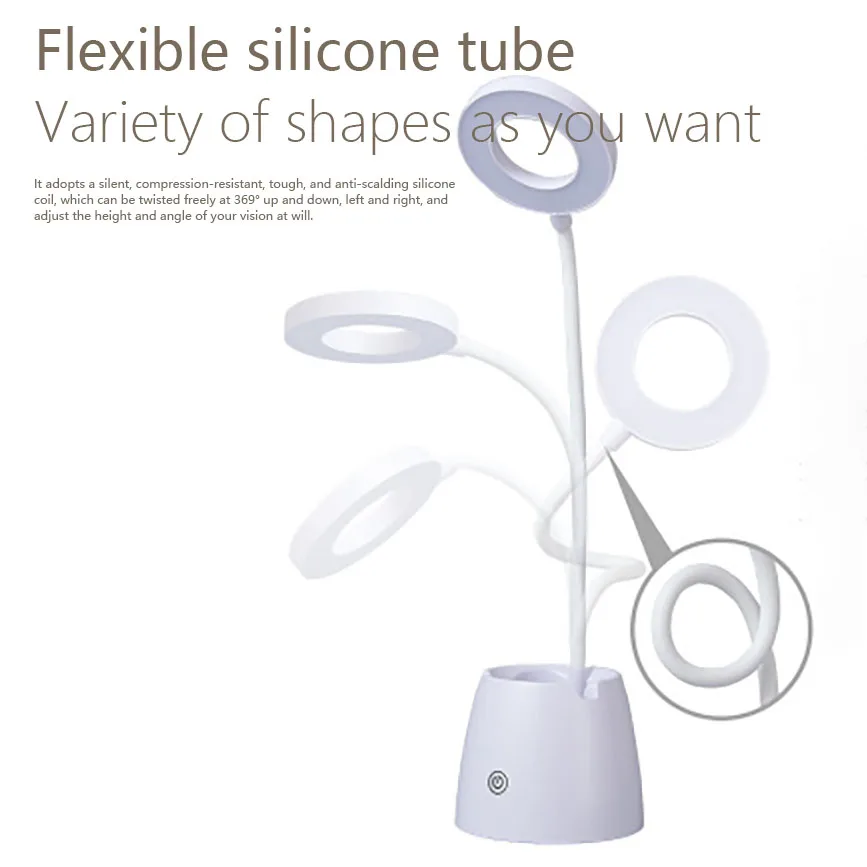 Настольная лампа 8 Вт LED DC5V светодиодный сенсорный выключатель для чтения зарядка