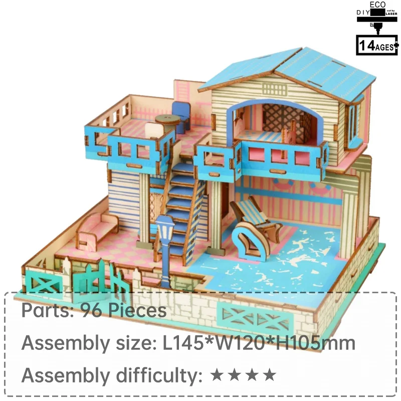 

Island Villa 3D wooden puzzle popular toys Parent-child interactive toy wooden toys for kids puzzles Gifts for children