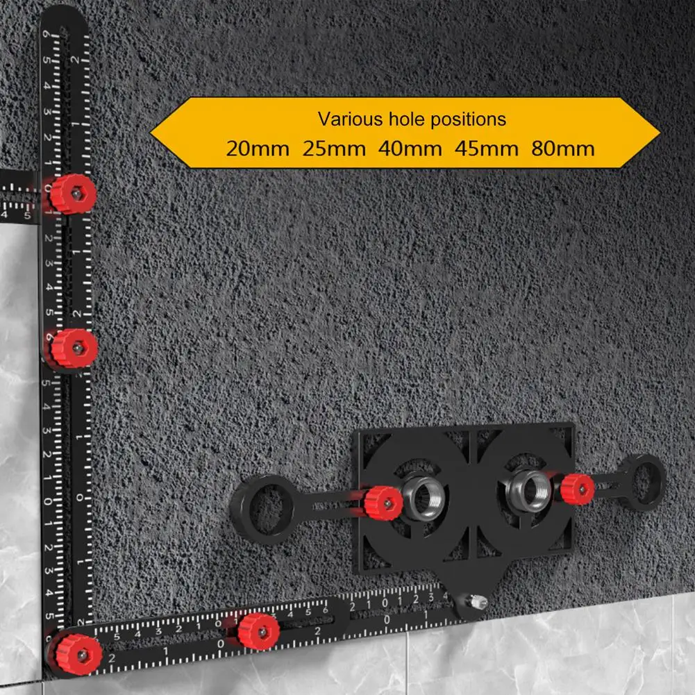 Multi Angle Measuring Ruler Tool Thicken Aluminum Alloy Folding Tile Hole Punch Guide Locator For Accurate Measure | Инструменты