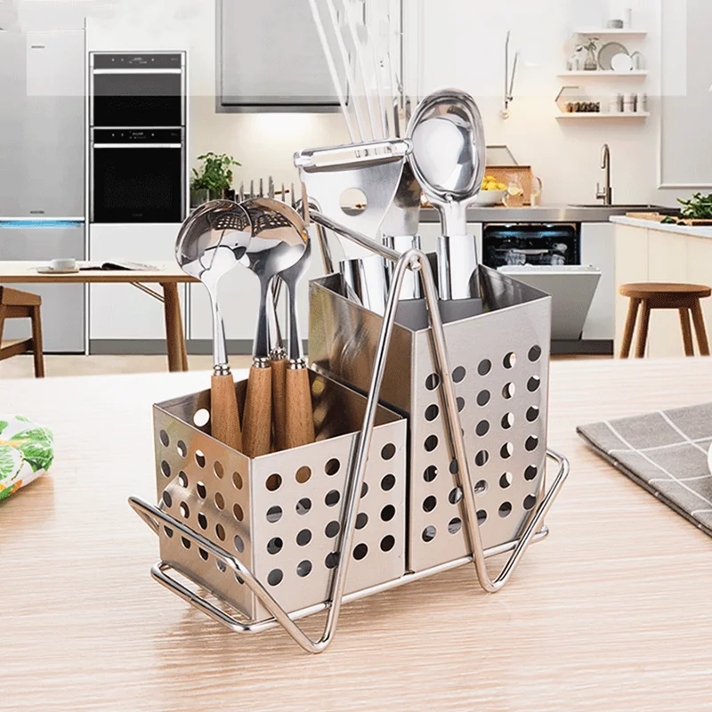 Кухонная подставка из нержавеющей стали с двойной сеткой ящик для хранения