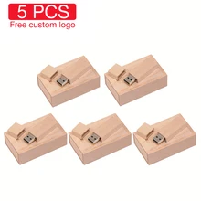 JASTER 5 PCS/LOT Wooden Box USB Flash Drive Free Custom Logo Pen drive 128GB 64GB 32GB Memory Stick Photography Wedding Gifts