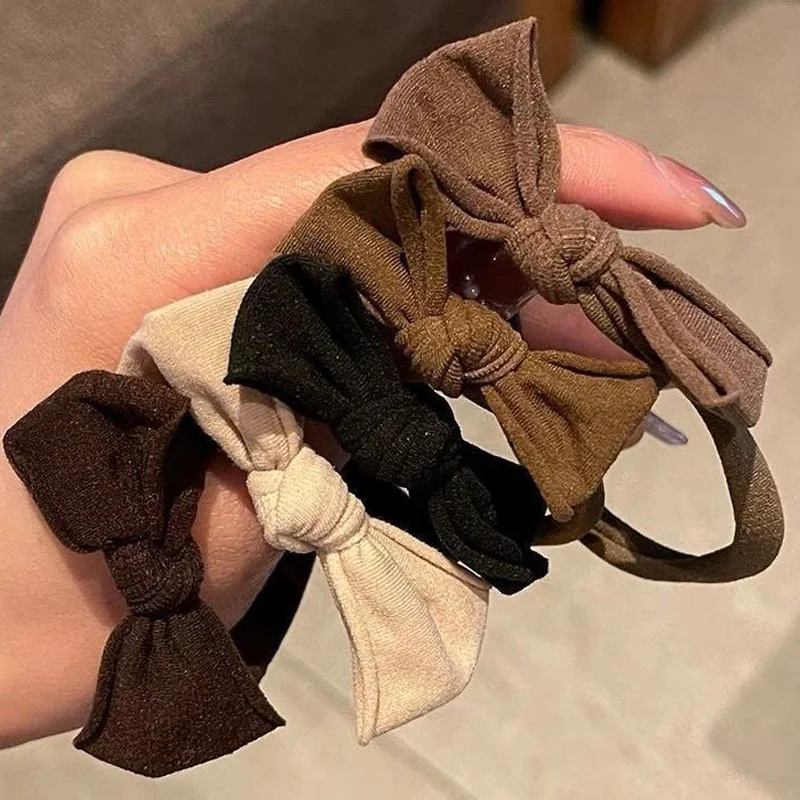 

5 шт./компл. детские мягкие кожаные банты для волос, эластичные резинки для волос, резинки, заколки для волос, аксессуары для волос для девоче...