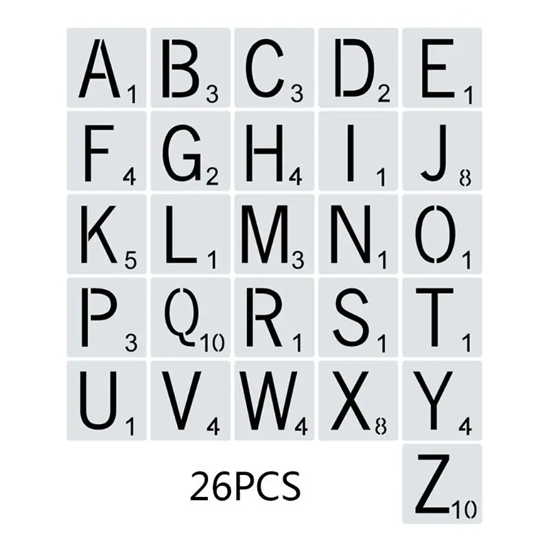 26pcs/set Alphabet Letters Stencils Drawing Template DIY Painting Scrapbooking | Канцтовары для офиса и дома