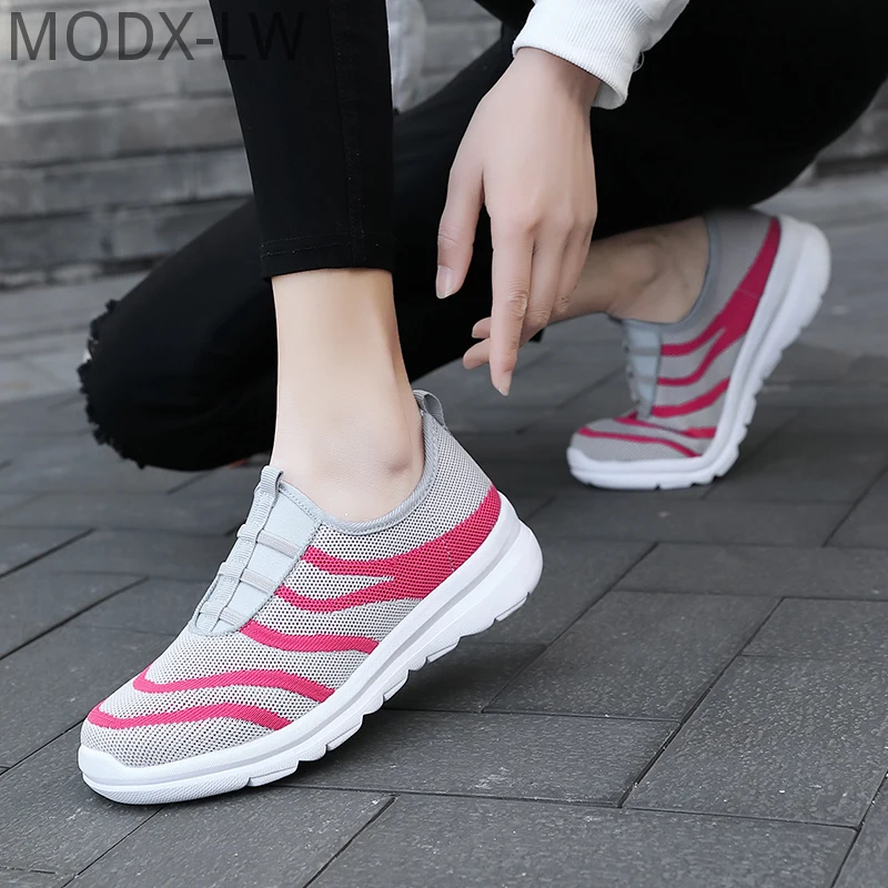 

new Breathable Sneakers Casual Women Sports Lightweight Loafers Fashion Striped Ladies Trainers Fitness Running Shoes Women