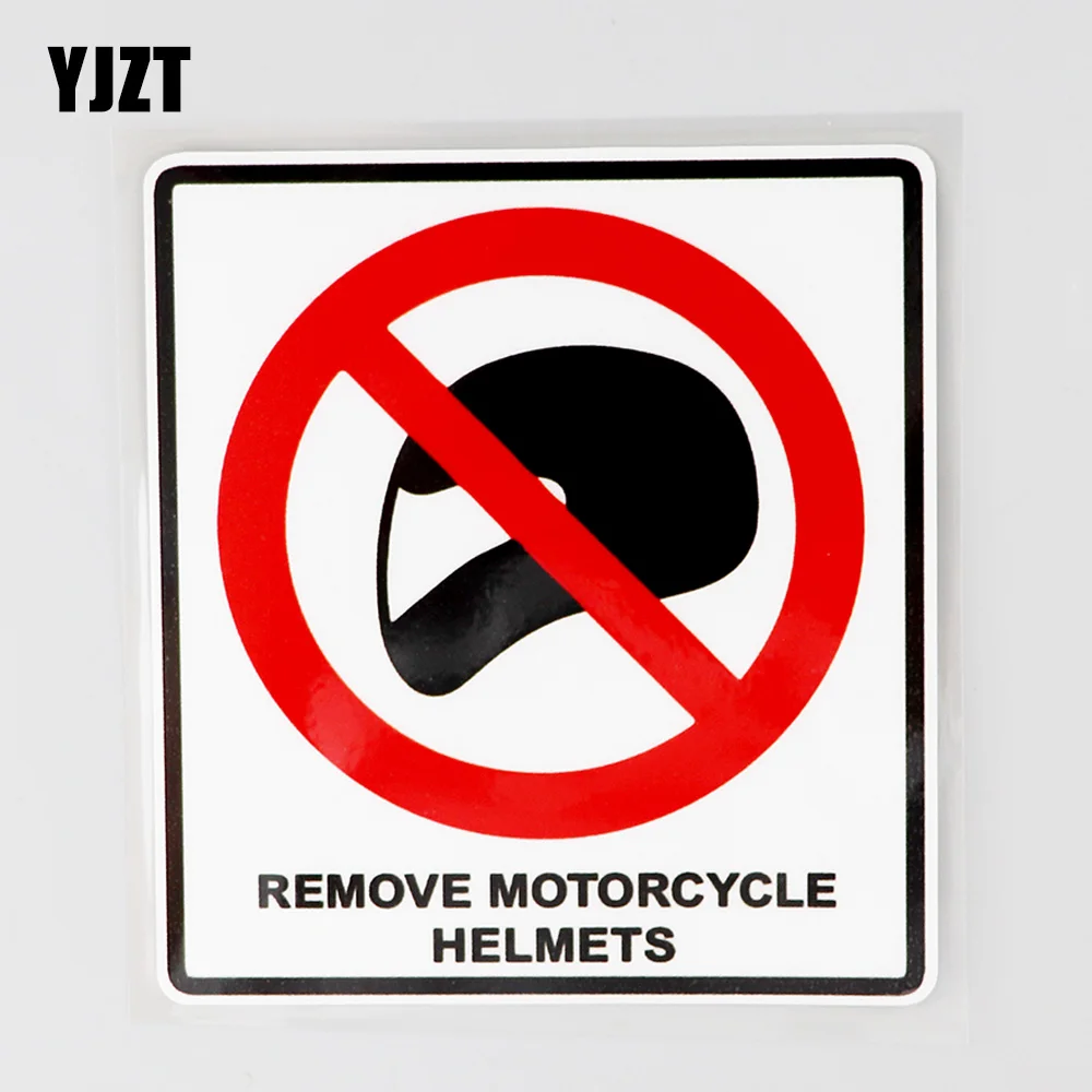 

YJZT 10,9 см × 12,2 см удалить мотоциклетных шлемов Предупреждение ПВХ автомобиля Стикеры наклейка 12C-0665