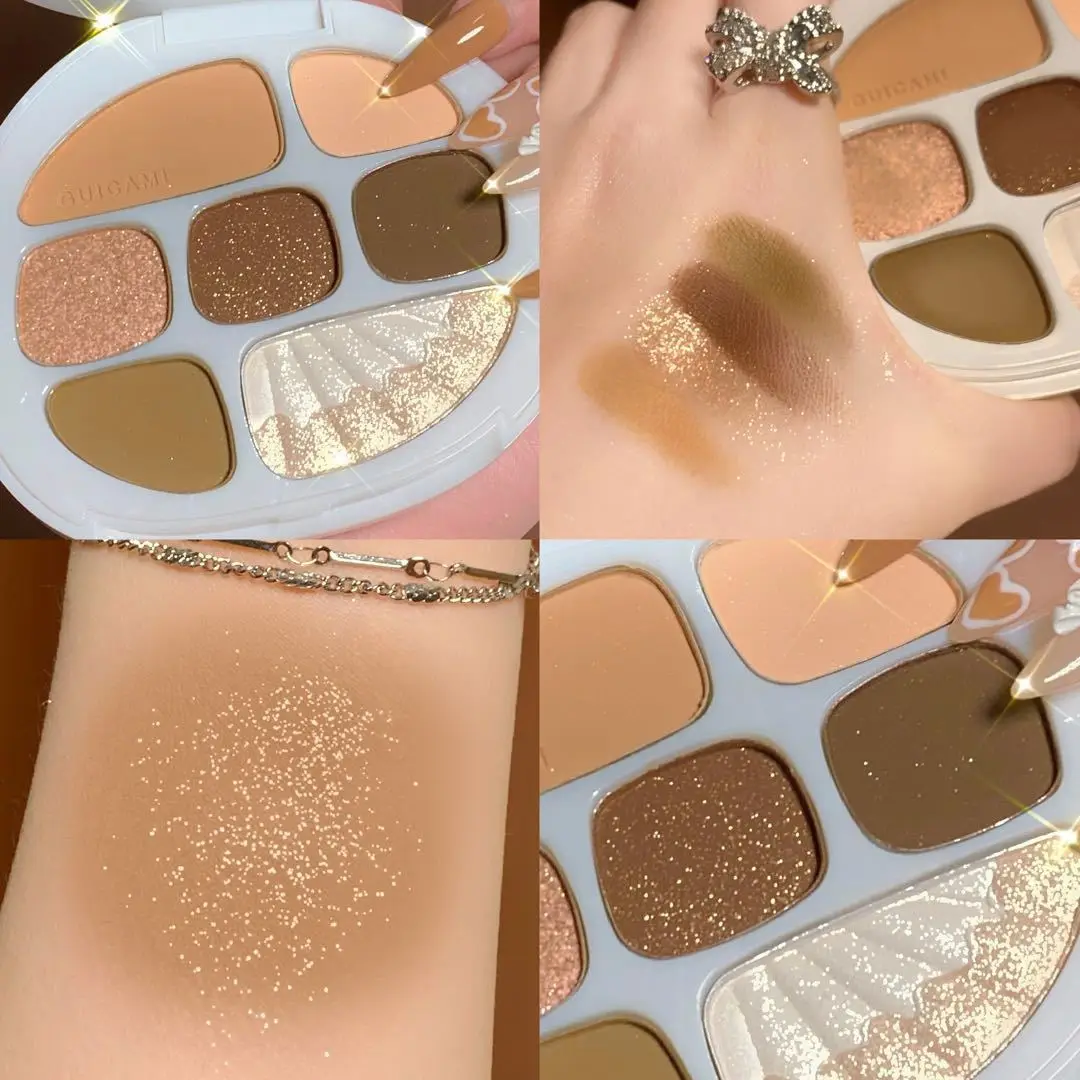 

Marble fermented amber eyeshadow palette, shell eight-color palette, portable matte earth color glitter maquiagem sombra de ojos