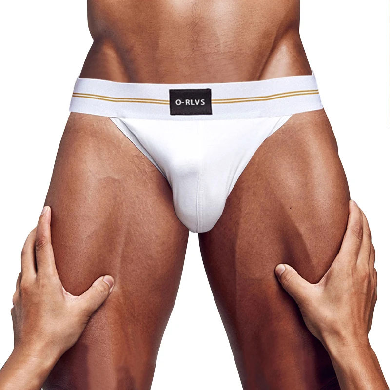 

ORLVS Briefs Male Seamless Hip Design Mens Underwaer Super Large Wide 5cm Elastic Band Independent Codpiece Boy Short Pants