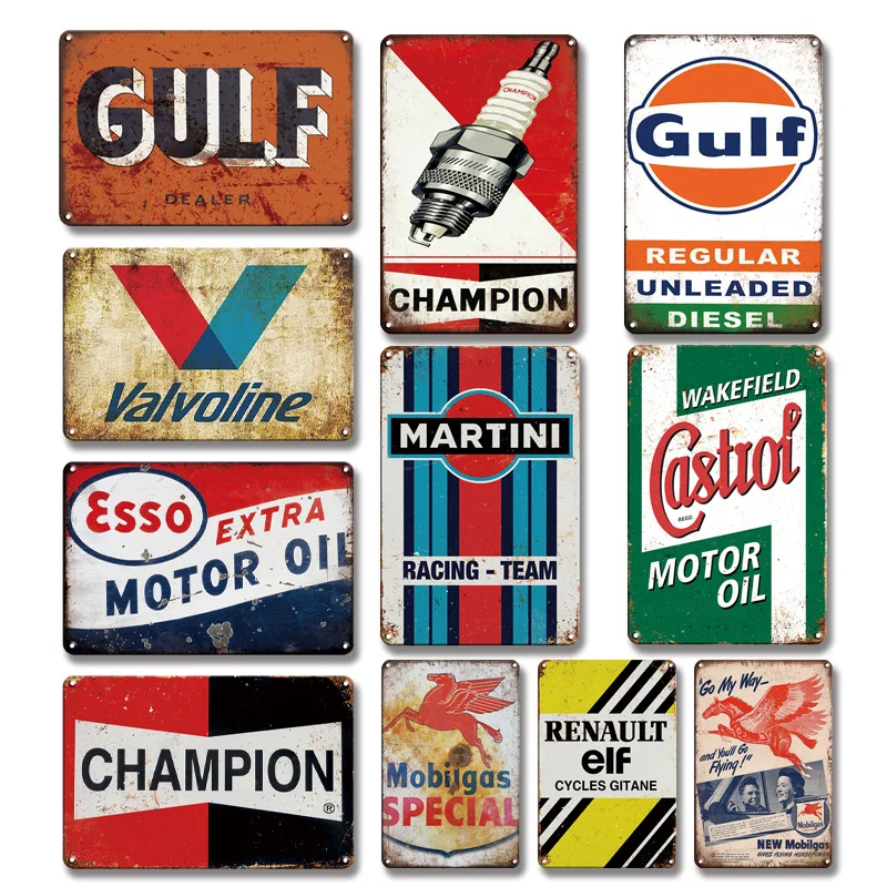 

Motor Oil Metal Plaque Tin Sign Vintage Champion Wall Stickers Art Poster Retro Bar Pub Garage Gas Station Decorative Plaque