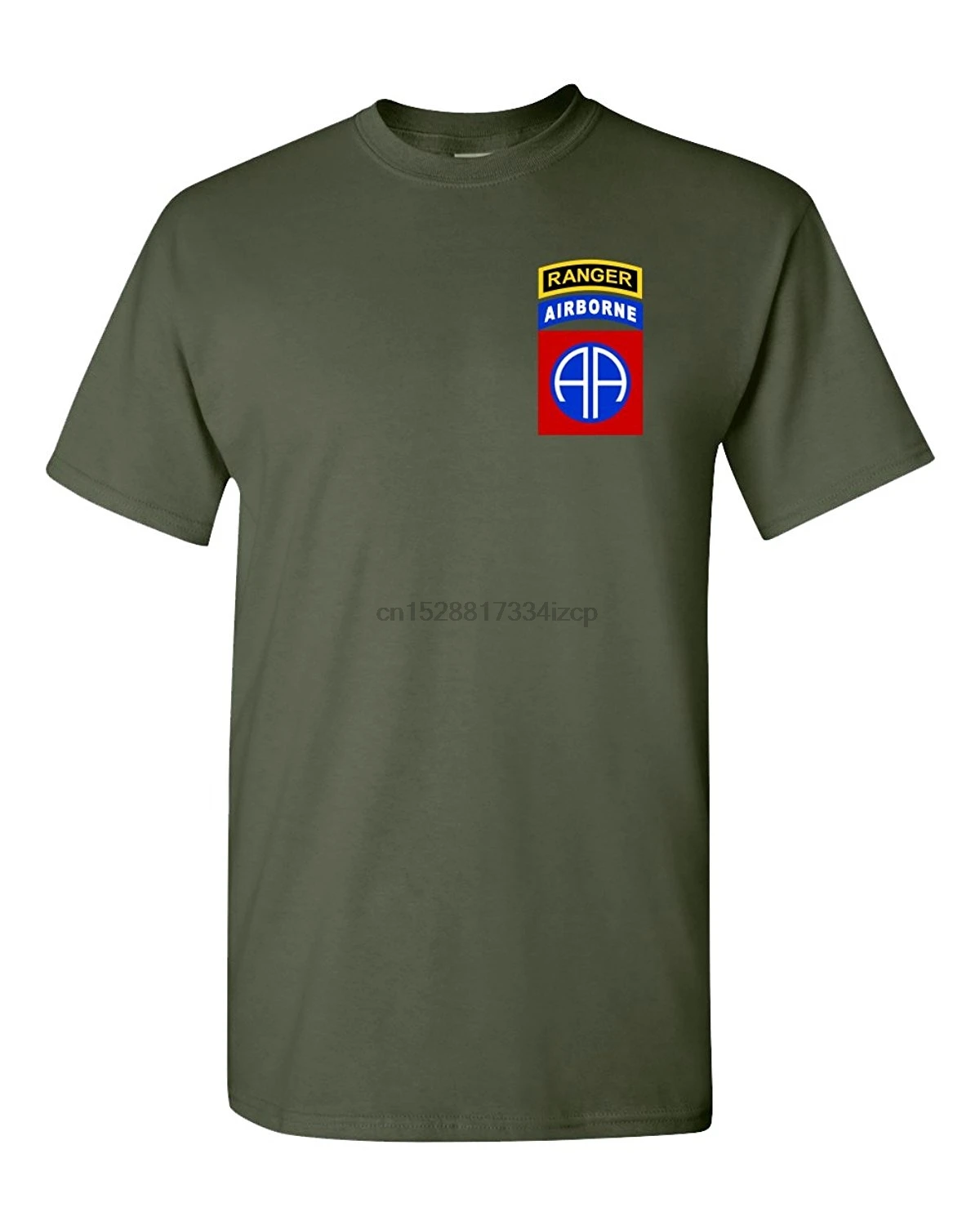 

2019 Fashion Summer Style 82Nd Airborne Division Ranger Tab Badge Army T-Shirt Tee Shirt