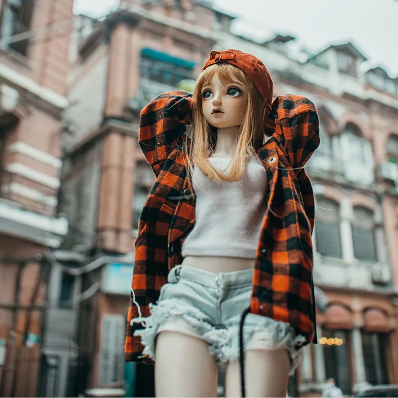 Одежда для кукол Bybrana BJD джинсовые шорты рваные брюки черные холщовые синие |