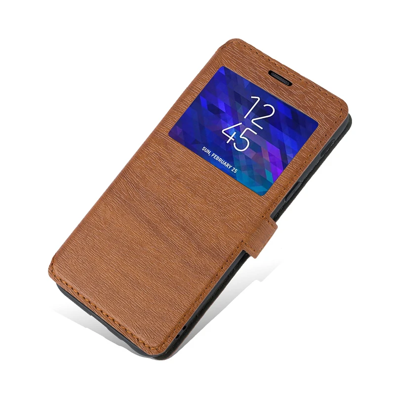 Чехол-сумка из искусственной кожи для телефона Doogee S90, флип-чехол Для Doogee S90, чехол-книжка с окошком для просмотра, мягкий силиконовый чехол из ТПУ - Цвет: Brown