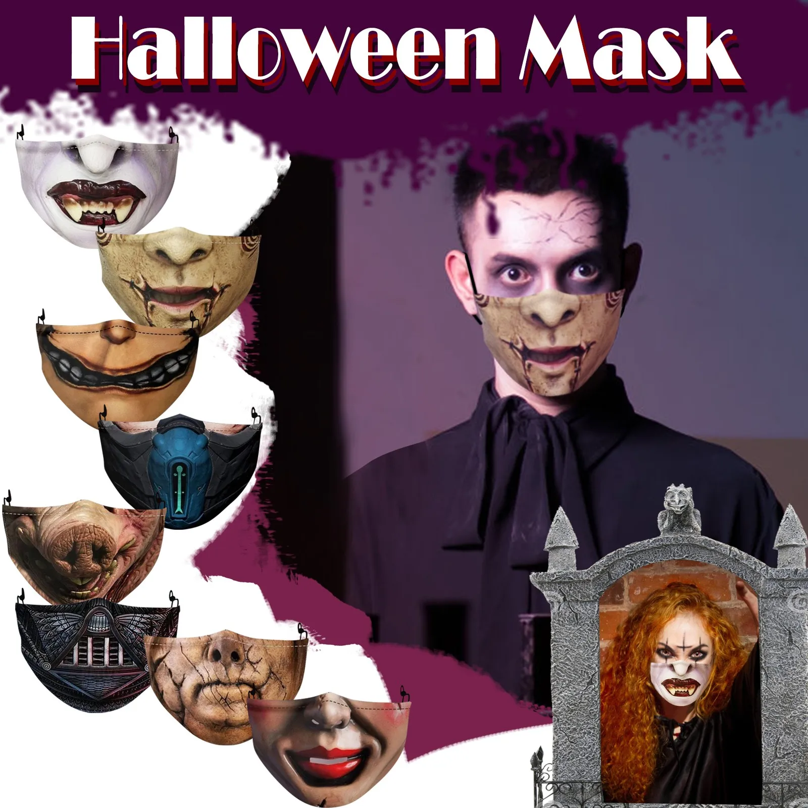 1 шт. анонимная маска Реалистичная тушь для ресниц Хэллоуина лица Мужская ужасная