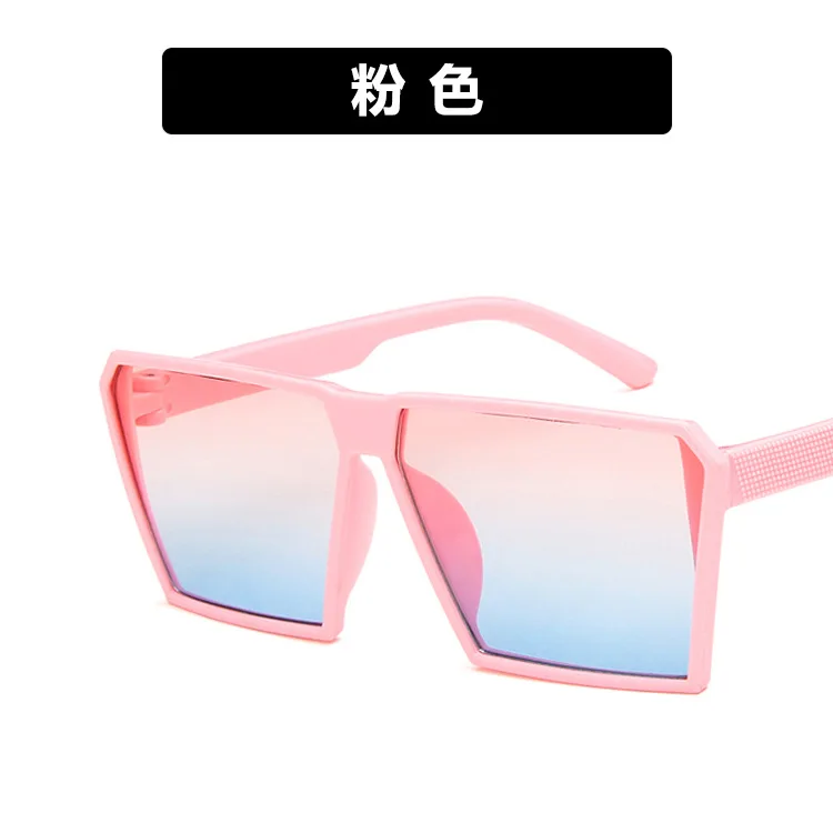 pink Классические квадратные солнцезащитные очки для девочек и мальчиков, цветные зеркальные детские очки с впадиной, индивидуальная защита от ультрафиолета - Цвет линз: pink