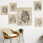 Античный цветочный анатомический плакат сердце легкие медицинский настенный художественный принт холст абстрактная картина клиника украшение для дома