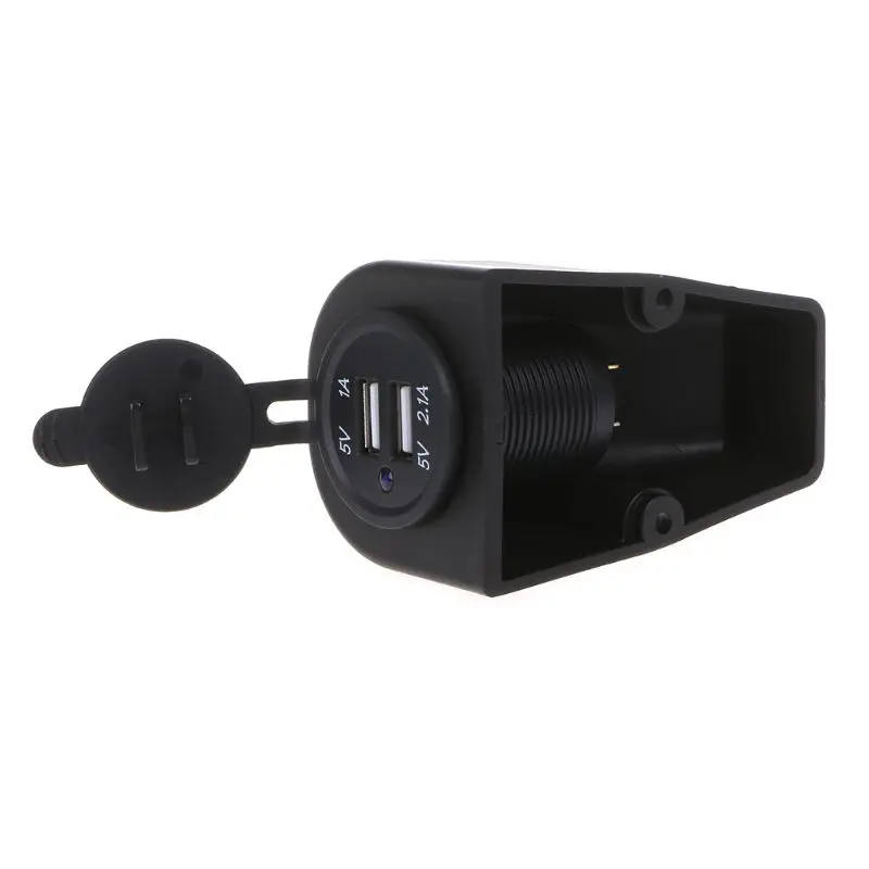 

12V 24V Dashboard Mount Dual USB Panel Charger Adapter For Car Boat Marine