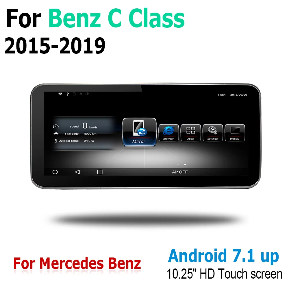 10.25" Android Multimedia Player Stereo Display navigation GPS For Mercedes Benz C Class 2015 206 2017 2018 2019 NTG | Автомобили и