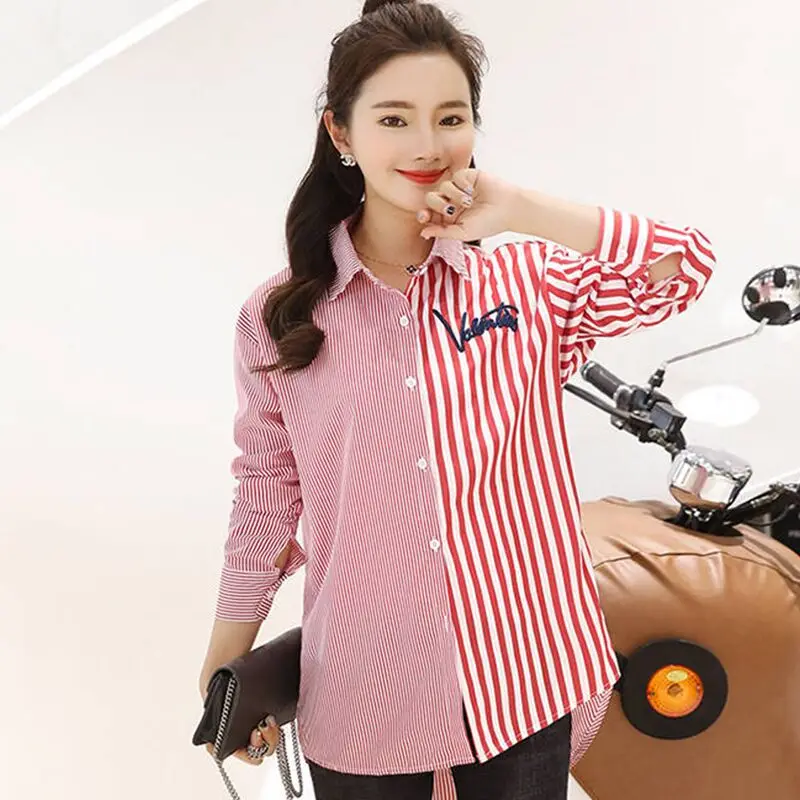 

Women Blouses Long Sleeve Turn Down Collar Office Shirt Leisure Blouse Shirt Casual Tops Blusas Femininas Studentts shirts