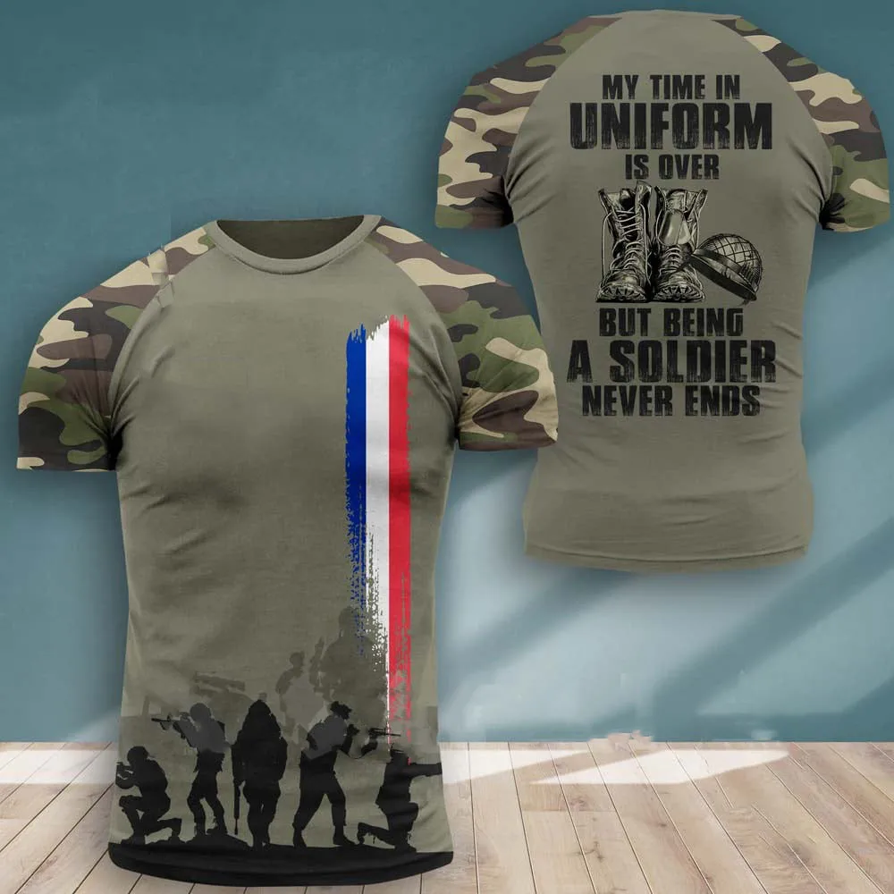 Летняя коллекция 2021 года Мужская футболка с рисунком в виде светлого солдата |