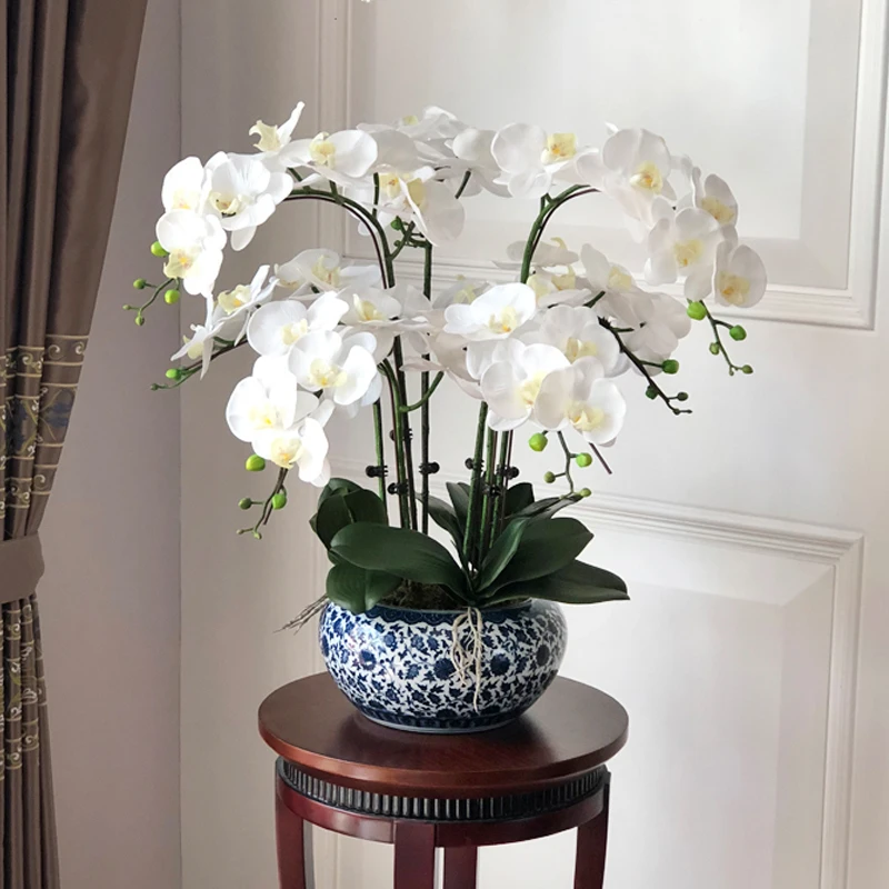 Große Künstliche Orchideen PU Real Touch Hand Set Künstliche Glas Große Künstliche Blume Anordnung Keine Vase Hause Dekoration