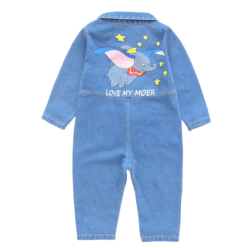 

Disney Girls Denim One-piece Children's Dumbo Romper Baby Workwear Medium and Small Kids Long Sleeve Climb kids clothes girls