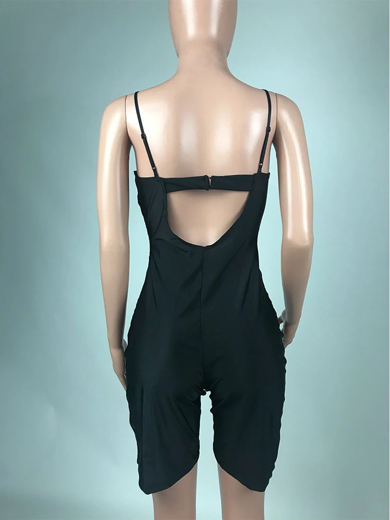 

Beyprern New Chic See Through Sheer Mesh Skinny Mesh Rompers Womens Summer Hollow Out Black Bodysuits Tights Party Club Wear