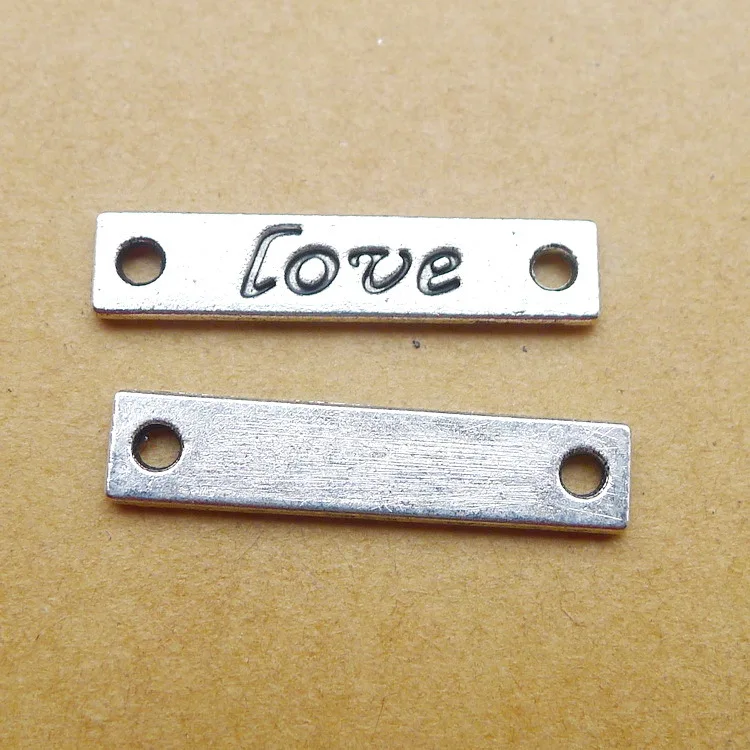 

Craft For Jewelry Findings Components Love Plate Connector Antique Silver Color 6x25mm 10 Pieces