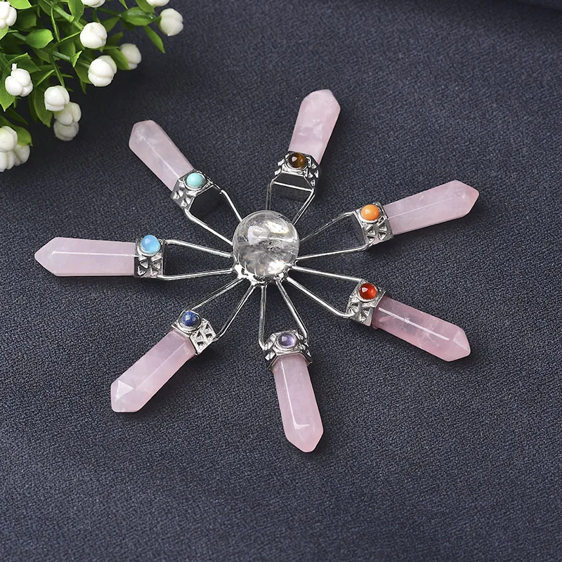 

1PC Natural Seven Chakras Handmake Natural Energy Raw Crystals Home Decor For Spiritual Pendulumator Crystal Stone Healing Stone