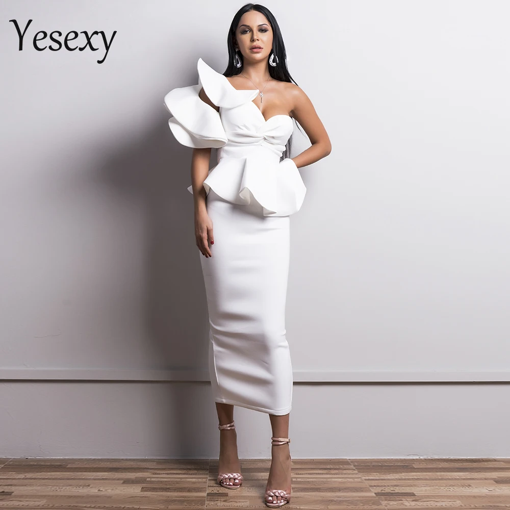 Yesexy 2021 сексуальные летние платья на одно плечо с открытой спиной для свадебной