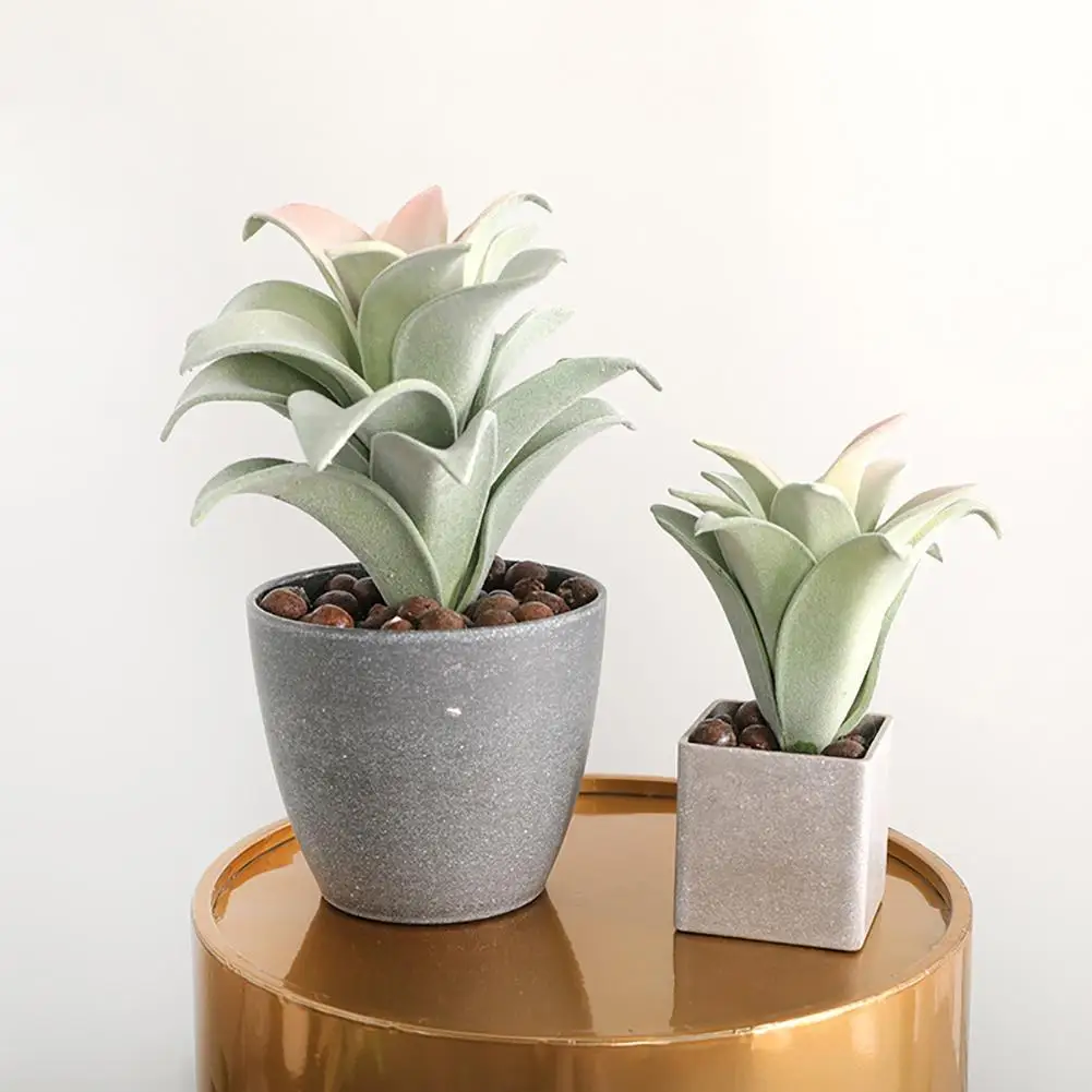 

Mini Artificial Succulent Plant Bonsai Fake Pineapple Leaf Balcony Desktop Decor